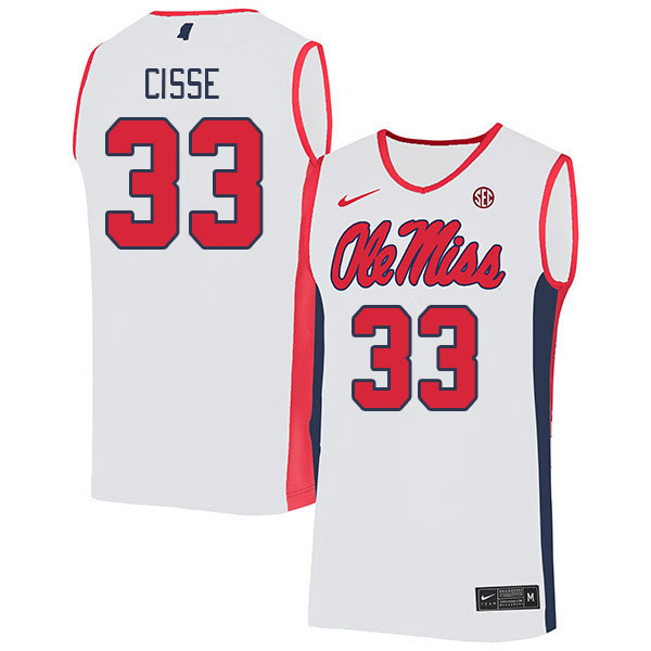 Ole Miss Rebels #33 Moussa Cisse College Basketball Jerseys Stitched Sale-White